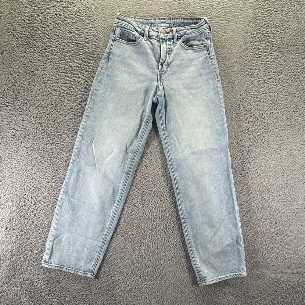 Old Navy OG Jeans Womens 4 Blue Cotton Denim Straight Loose Workwear Stretch